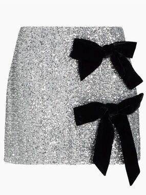 Milly Rhea Sequined Bow Tie Miniskirt NWT size 10